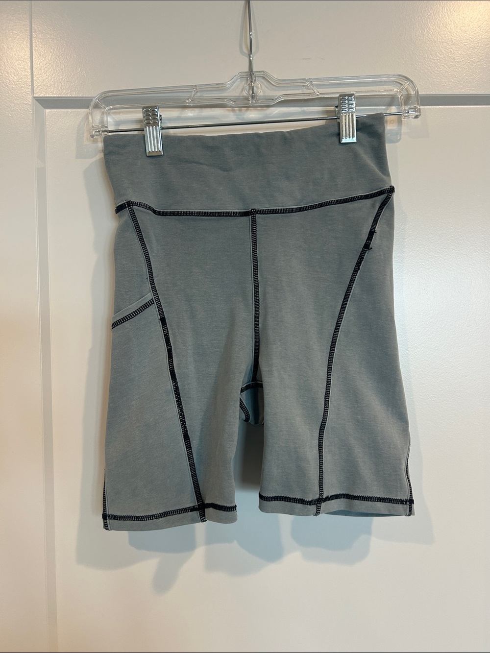 FP Movement by Free People Gray High-Rise Bike Shorts with Side Pocket